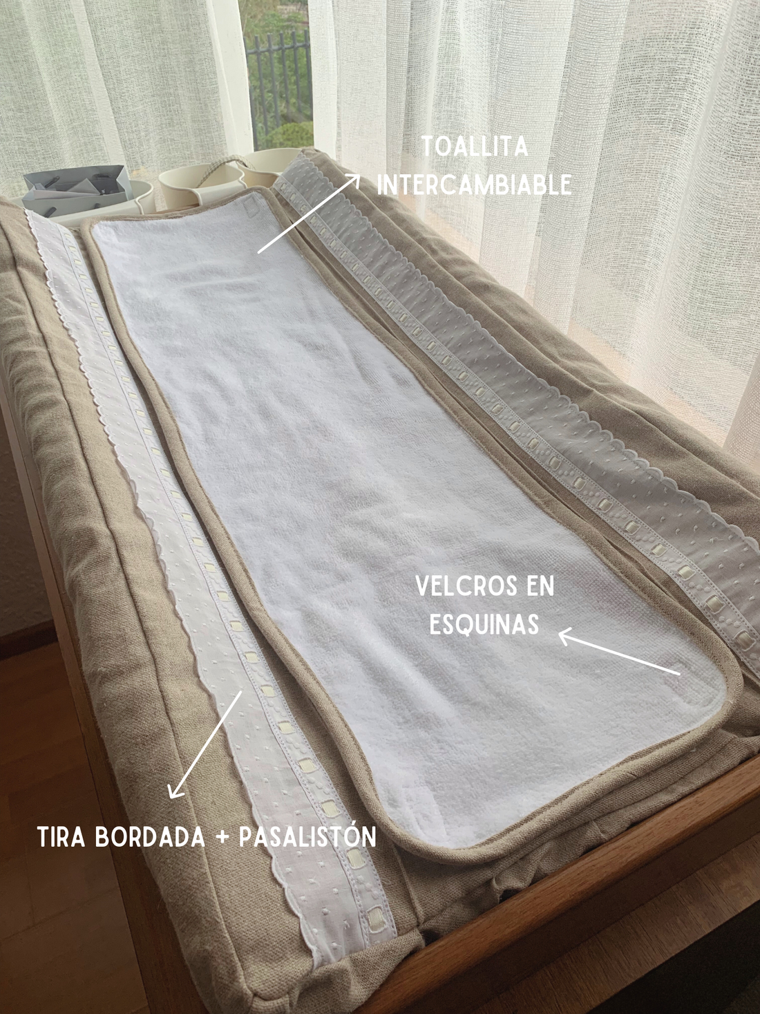 Funda de piqué para mueble cambiador